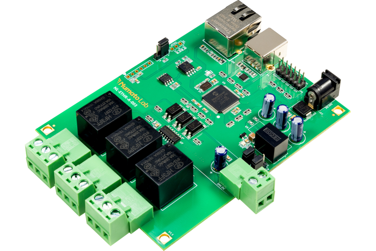Numato Lab three-channel Ethernet relay for standalone AnyAiCam door control